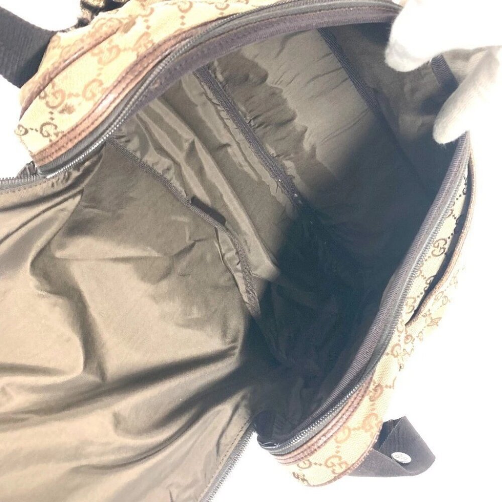 GUCCI 123326 Mother's Bag Crossbody Shoulder Bag Canvas/Leather Beige/Dark brown - Picture 11 of 16